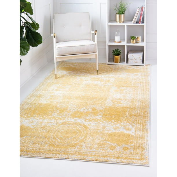 Dining Rooms 5' x 8' Yellow Low-Pile Rug Perfect for Bedrooms Rugs.com Dover Collection Rug Living Rooms 